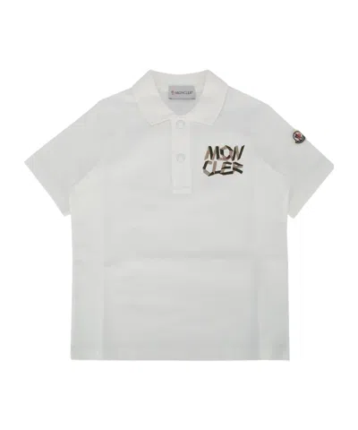 Moncler Short-sleeved Polo Shirt In White
