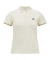 Moncler Logo Patch Piquet Polo Shirt In White