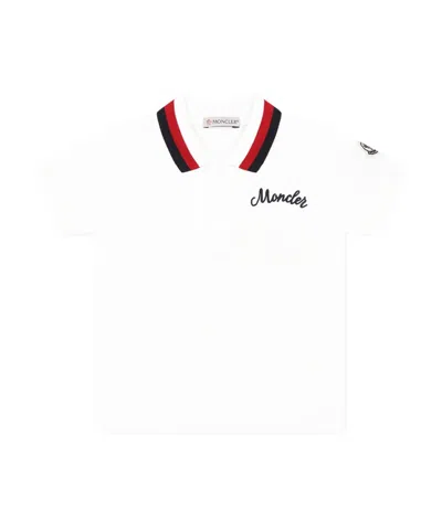 Moncler Short-sleeved Polo Shirt In White
