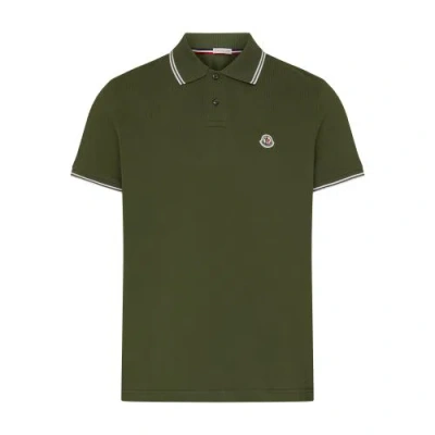 Moncler Short-sleeved Polo Shirt With Logo In 876