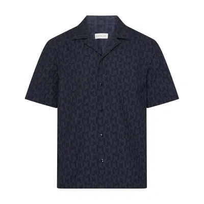 Moncler Short-sleeved Shirt In Blue