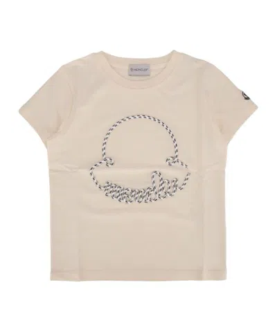 Moncler Kids' Short-sleeved T-shirt In Neutral