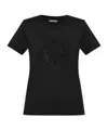 Moncler Logo Rhinestone T Shirt In Black
