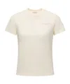 Moncler Beaded Logo Cotton T-shirt White In White
