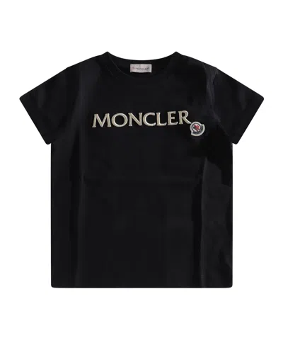 Moncler Kids' Short-sleeved T-shirt In Black