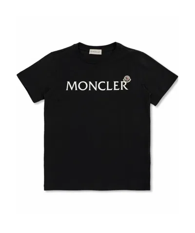 Moncler Kids' Short-sleeved T-shirt In Black