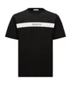 Moncler Men's Cotton T-shirt With Rubberised Logo In Black