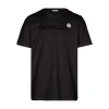 Moncler Men T-shirt With Flocked Cotton Logo In Black