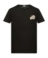 Moncler Double Logo Patch Cotton T-shirt Clothing In Black
