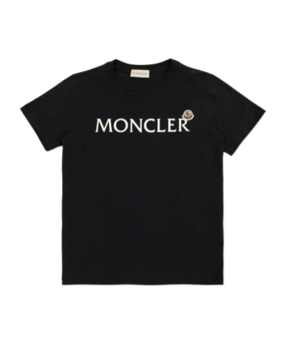 Moncler Kids' Short-sleeved T-shirt In Blue