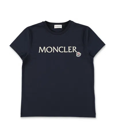 Moncler Kids' Short-sleeved T-shirt In Blue