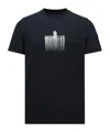 Moncler Midnight Graphic Print Crew Neck T-shirt In Blue