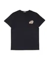 Moncler Double Logo Patch T-shirt In Blue