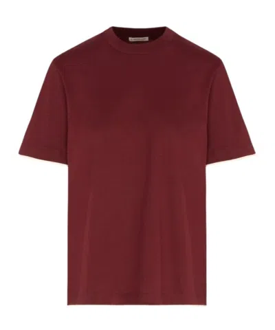 Moncler Short-sleeved T-shirt In Burgundy
