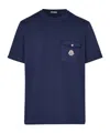 Moncler Archive Logo Pocket T Shirt In Navy Blue