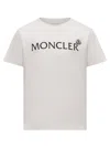 Moncler Enfant Logo Patch Crewneck T-shirt In Neutral