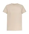 Moncler Crystal Logo Cotton T-shirt In Nude