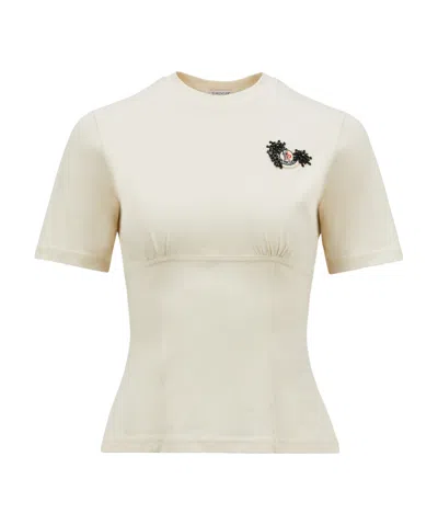 Moncler Short-sleeved T-shirt In Nude