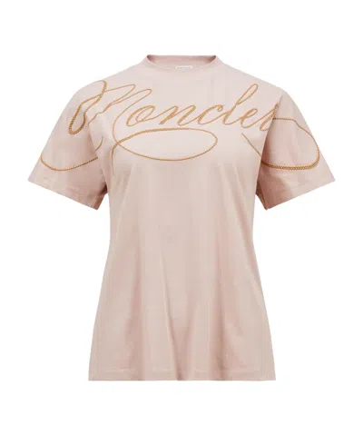Moncler Short-sleeved T-shirt In Pink