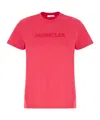 Moncler Crew Neck Short Sleeves Cotton T-shirt In Red