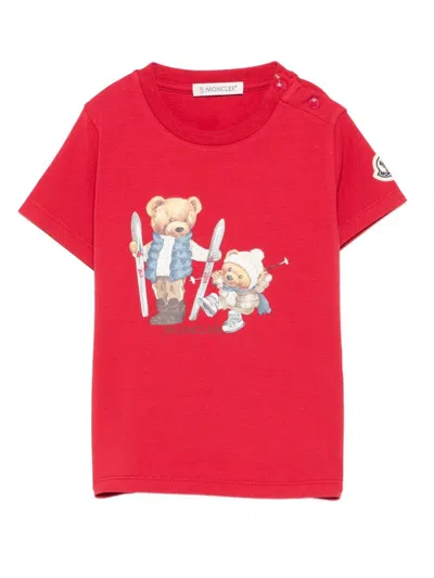 Moncler Kids' Short-sleeved T-shirt In Red