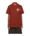 Moncler Red Printed-logo T-shirt In Red