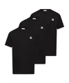 Moncler Crew Neck Short Sleeve T-shirt Three-pack In Black