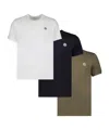 Moncler Set Of 3 Logo Cotton Jersey T-shirts In White