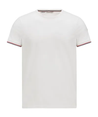 MONCLER MONCLER STRIPED TRIM CREWNECK T-SHIRT