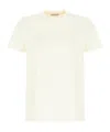 Moncler Cotton T Shirt With Tone On Tone Embroidered Logo In White
