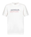Moncler Mens Natural Logo-print Crewneck Cotton T-shirt In White