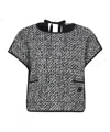 Moncler Short-sleeved Top In Navy Blue/white