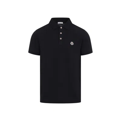 Moncler Short Sleeves Polo In X Blue
