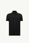 Moncler Polo Shirt With Short Sleeves And Collar In Black