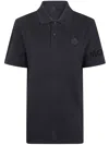 Moncler Polo Shirt With Short Sleeves And Collar In Black
