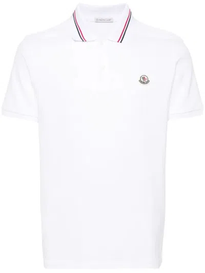 Moncler Short Sleeves Polo Clothing In White