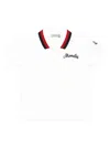 Moncler Embroidered Logo Cotton Polo Shirt White In White