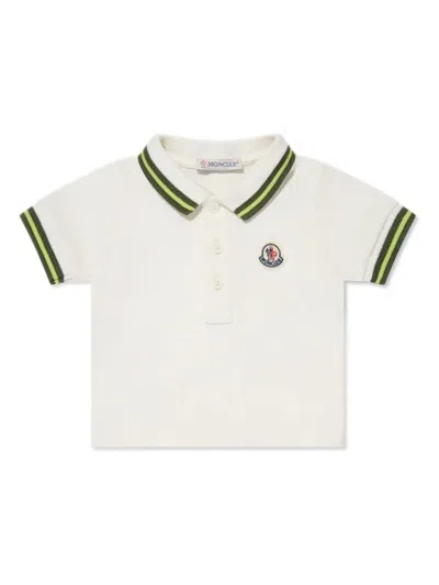 Moncler Kids' Short Sleeves Polo In White