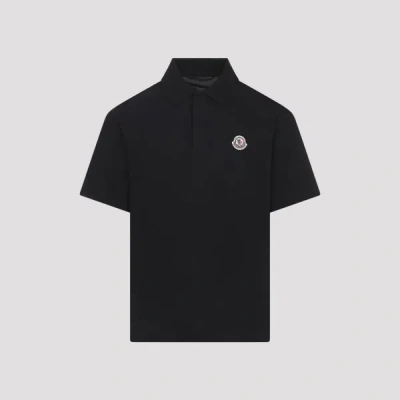 Moncler Short Sleeves Polo Xl In Black
