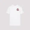 Moncler Flocked Logo T-shirt In Organic Cotton With Aesthetics In White