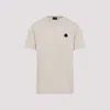 Moncler Cotton Jersey T-shirt With Contrasting Logo Patch In Gray