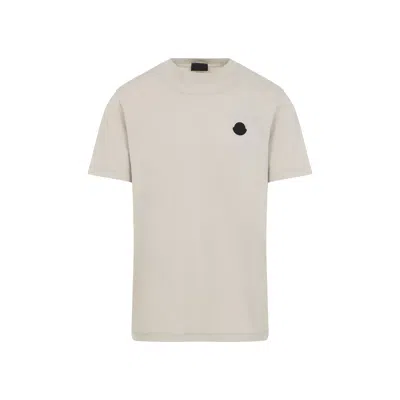 Moncler Light Grey Cotton Short Sleeves T-shirt In Gray