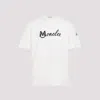 Moncler Off-white Embroidered Varsity Logo Cotton T-shirt In Natural