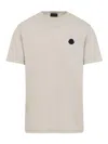 Moncler Cotton Jersey T-shirt With Contrasting Logo Patch In Neutral