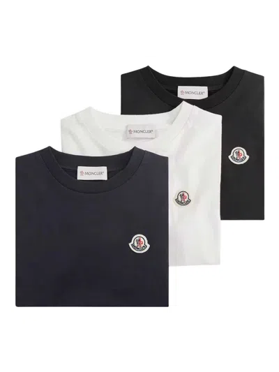 Moncler Kids' Short Sleeves T-shirt 3pack Set In Black