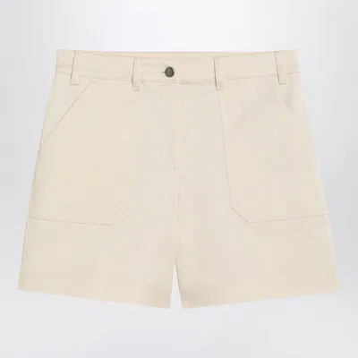 Moncler Short White In Cotton Women