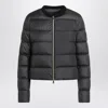 Moncler Black Short Zip-up Puffer Jacket Women In Black