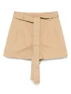 Moncler Cotton Blend Shorts Trousers Beige In Neutral