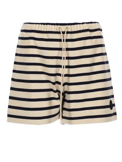 Moncler Shorts A Righe In Nude