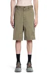 Moncler Cotton Gabardine Cargo Shorts In Neutral